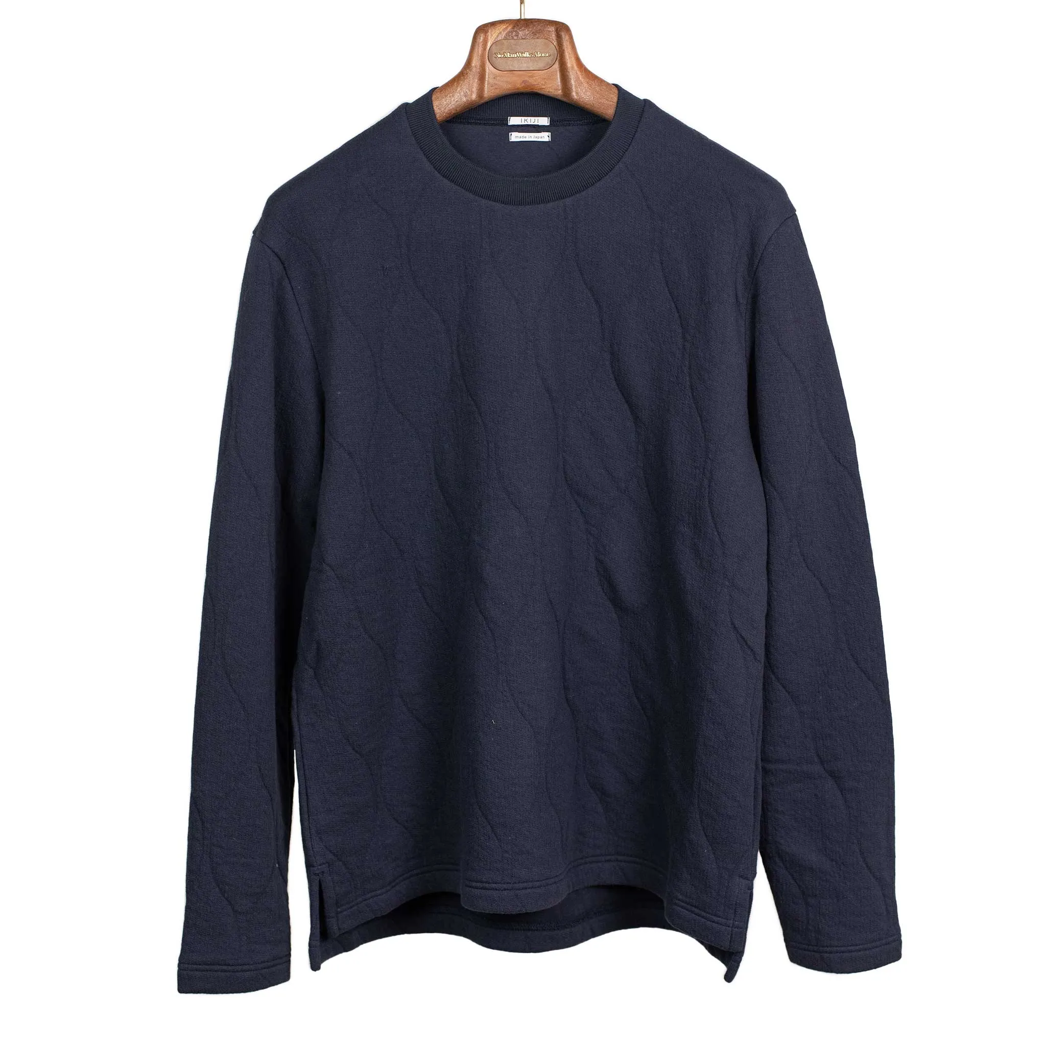 Light quilted sweatshirt in navy cotton