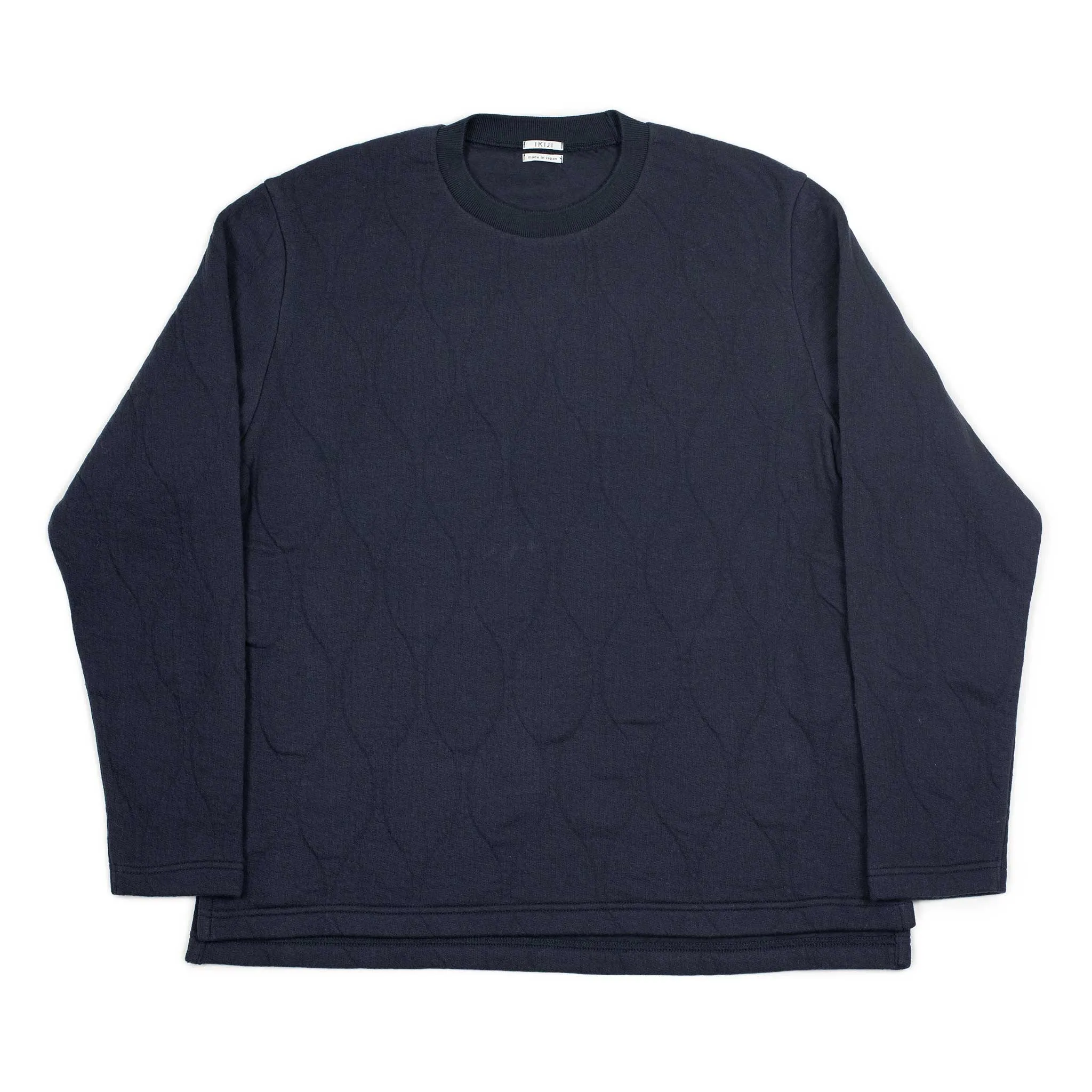 Light quilted sweatshirt in navy cotton