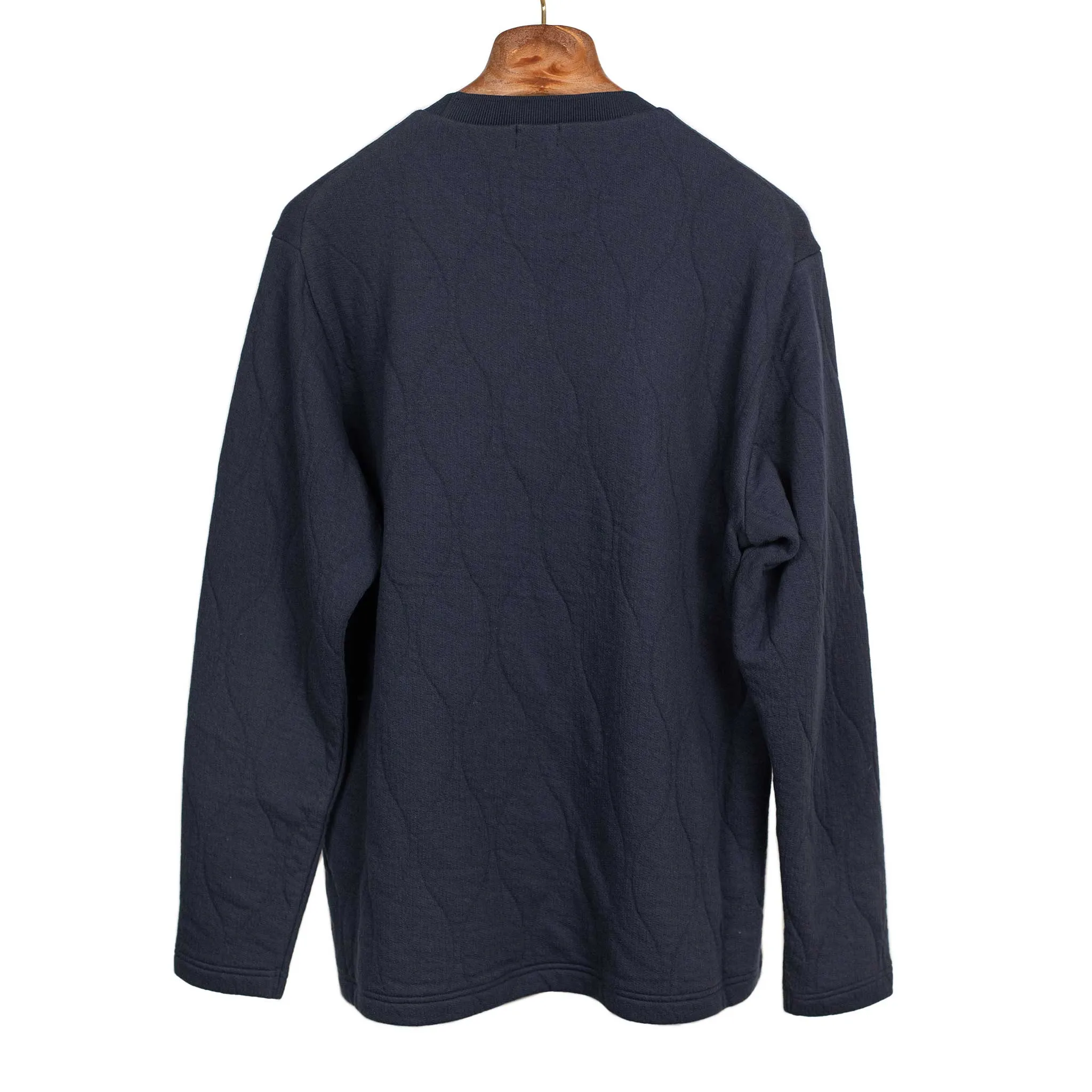 Light quilted sweatshirt in navy cotton