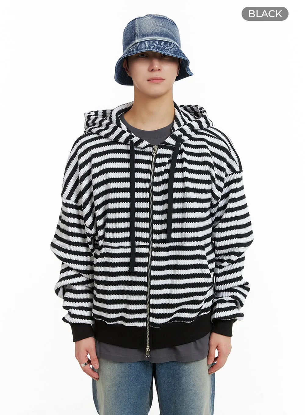 Men's Striped Hoodie Jacket IA401