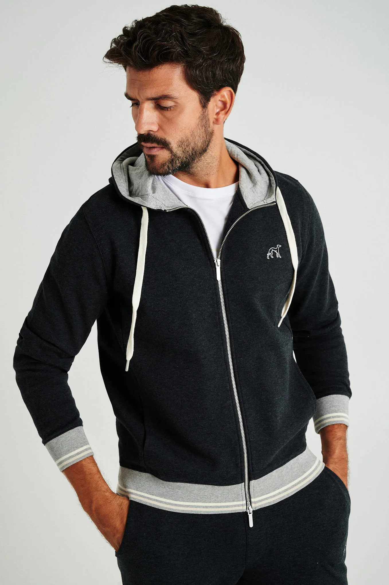 Men's zipped sweatshirt from organic cotton capsule collection