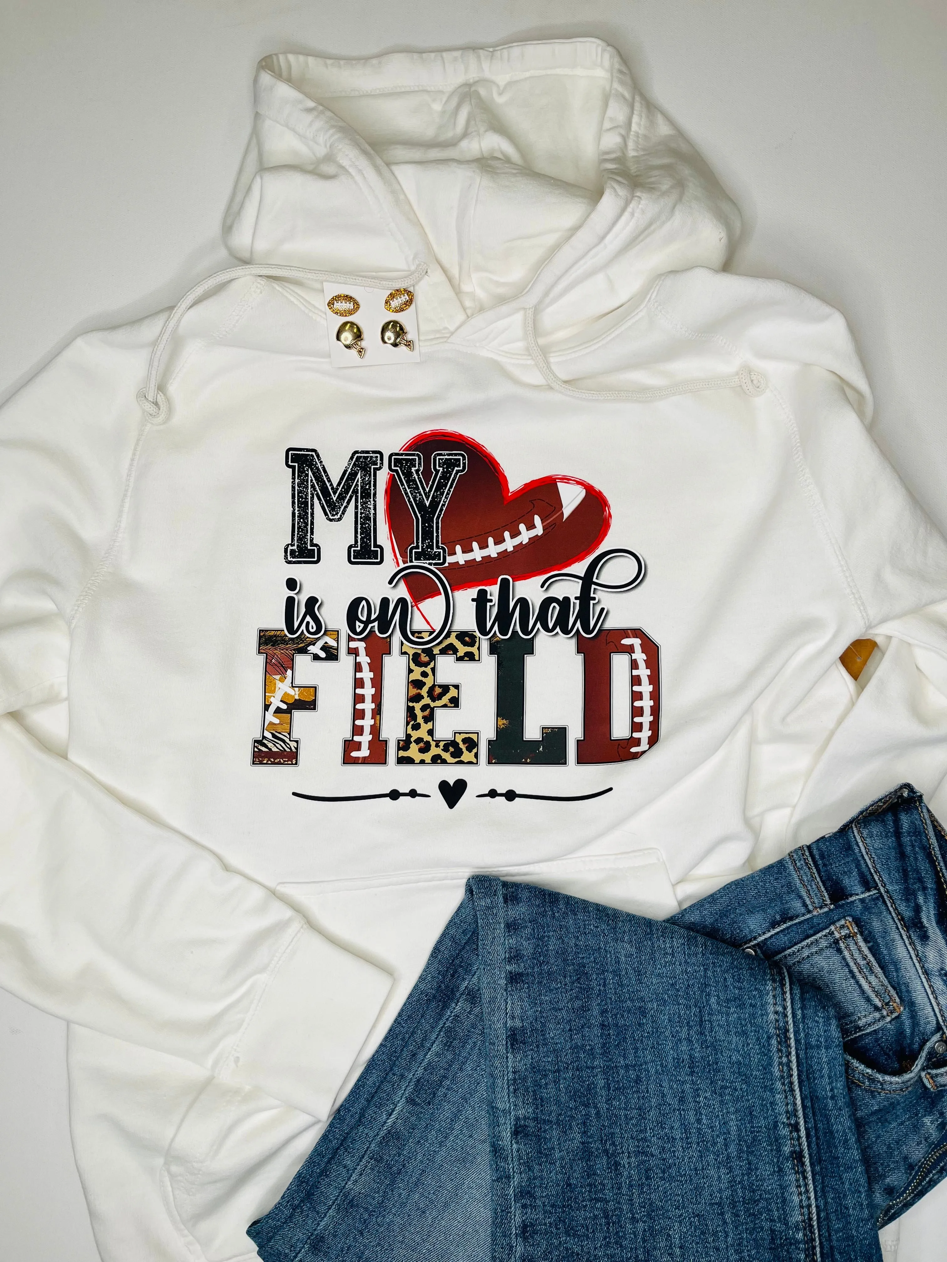 My Heart Is On That Field Football Hoodie