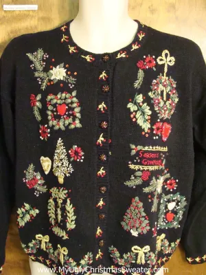 Ornate Horrible Black Ugly Christmas Jumper