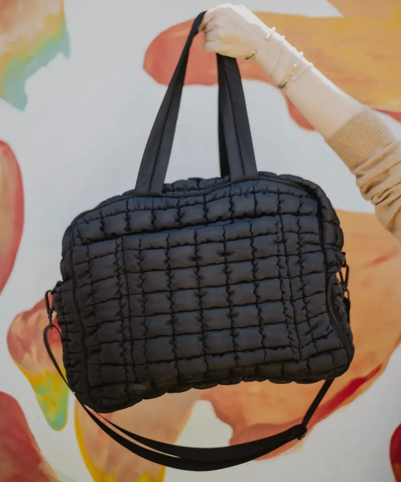 Quilted Duffel Weekender Bag