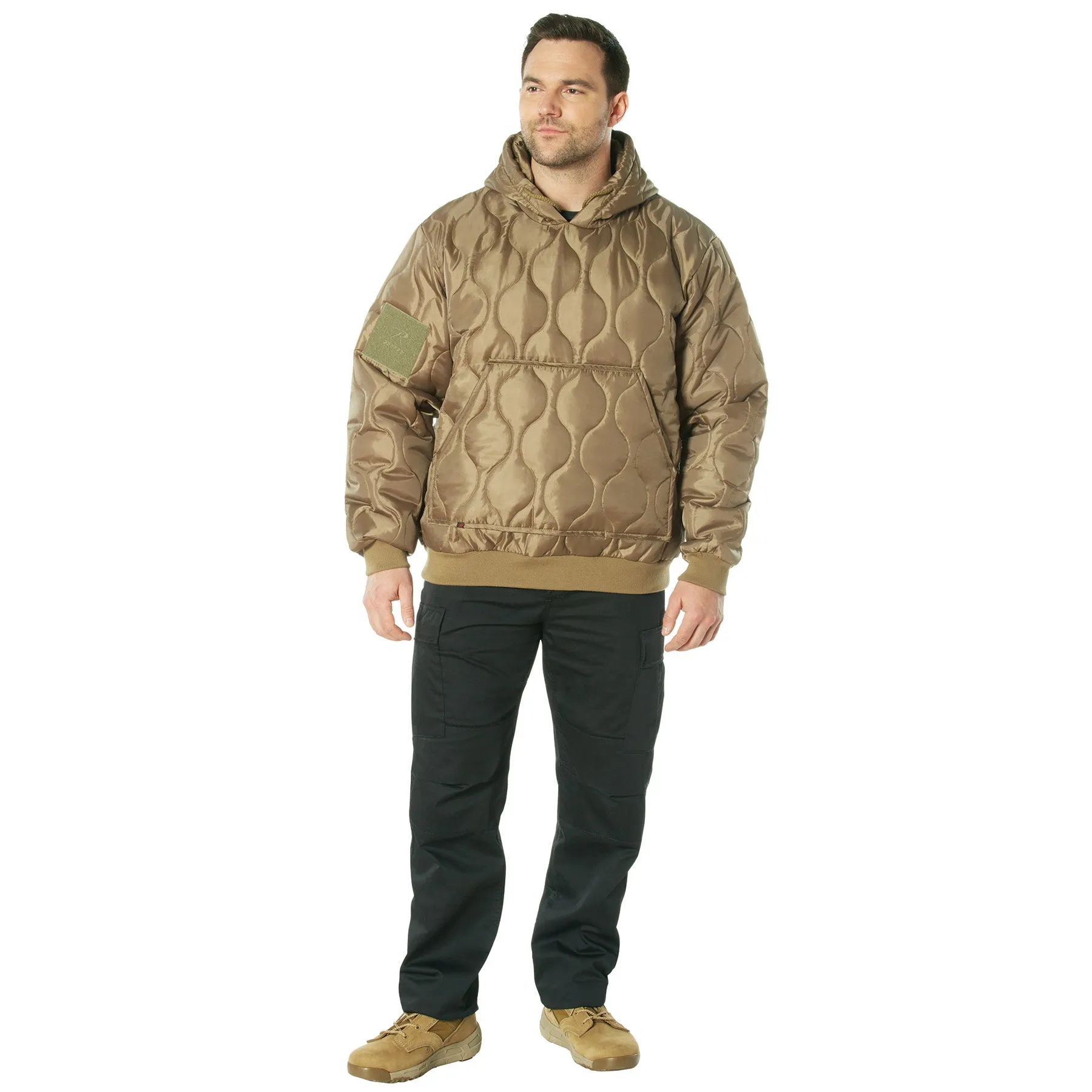 Rothco Quilted Woobie Hooded Sweatshirt- COYOTE BROWN