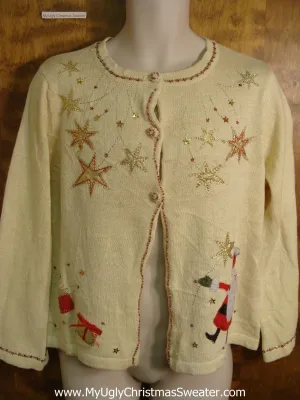 Santa Under Starry Sky Ugly Christmas Sweater