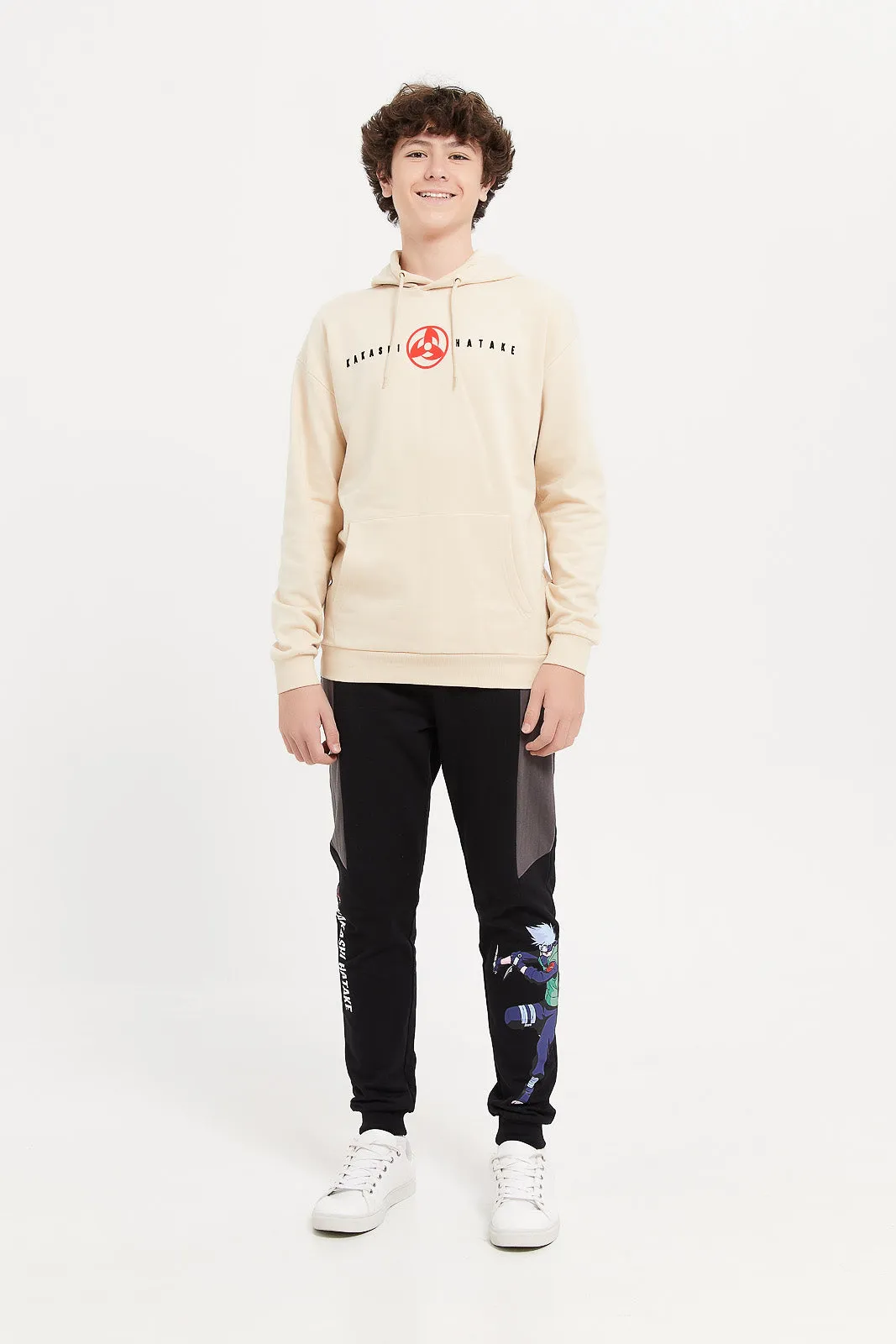 Senior Boys Beige Naruto Oversize Sweatshirt