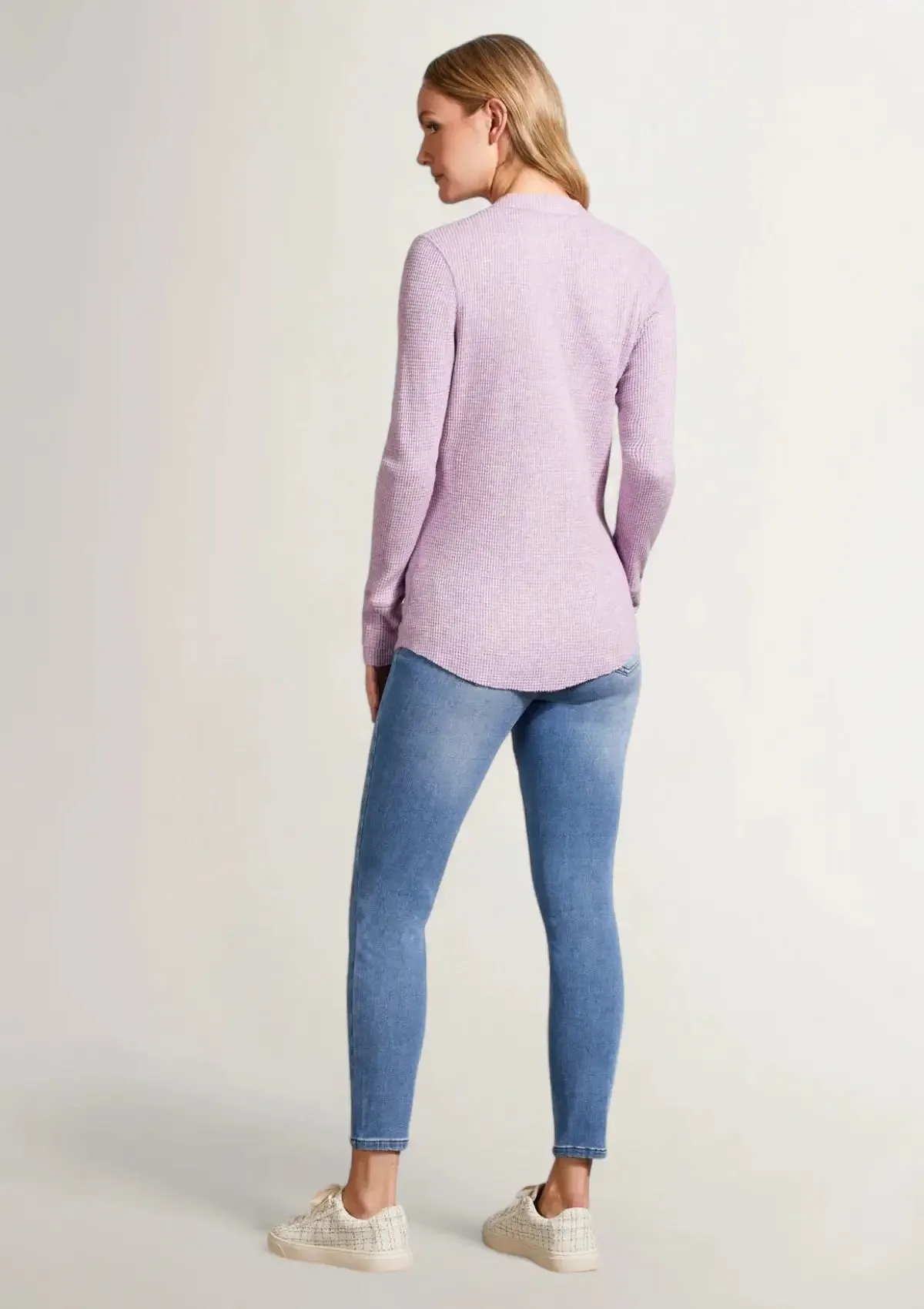 Simone Henley Thermal Top - Lavender Blush