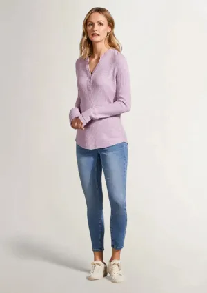 Simone Henley Thermal Top - Lavender Blush