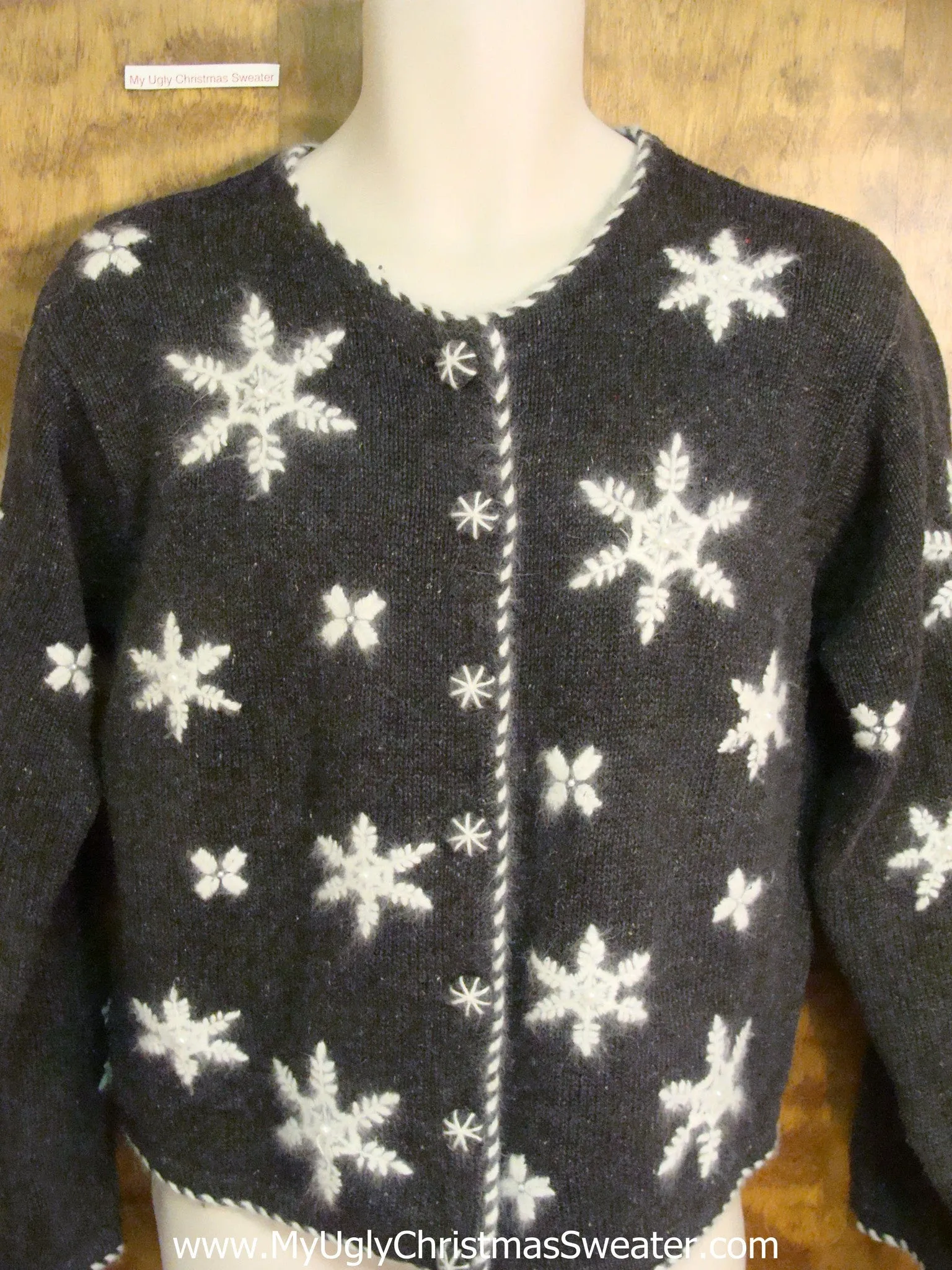 Snowflake Party on this Novelty Funny Christmas Sweater