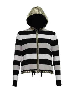 Striped Hoodie Cardi