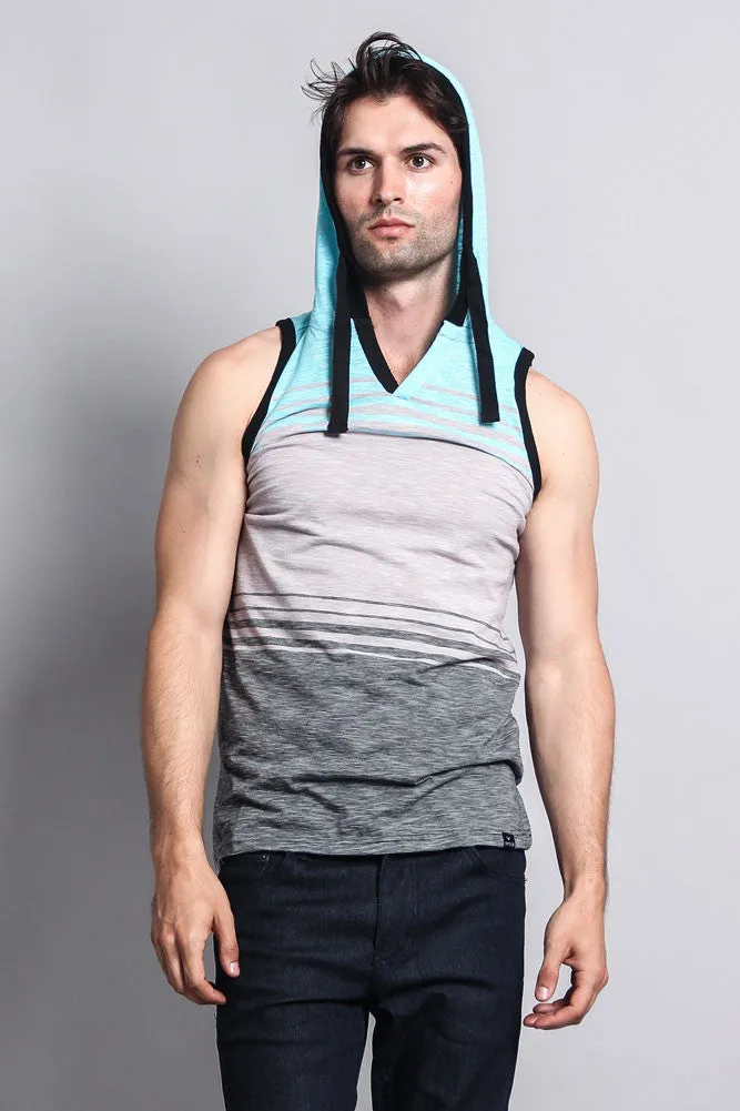 Striped Summer Sleeveless Hooded T-Shirt