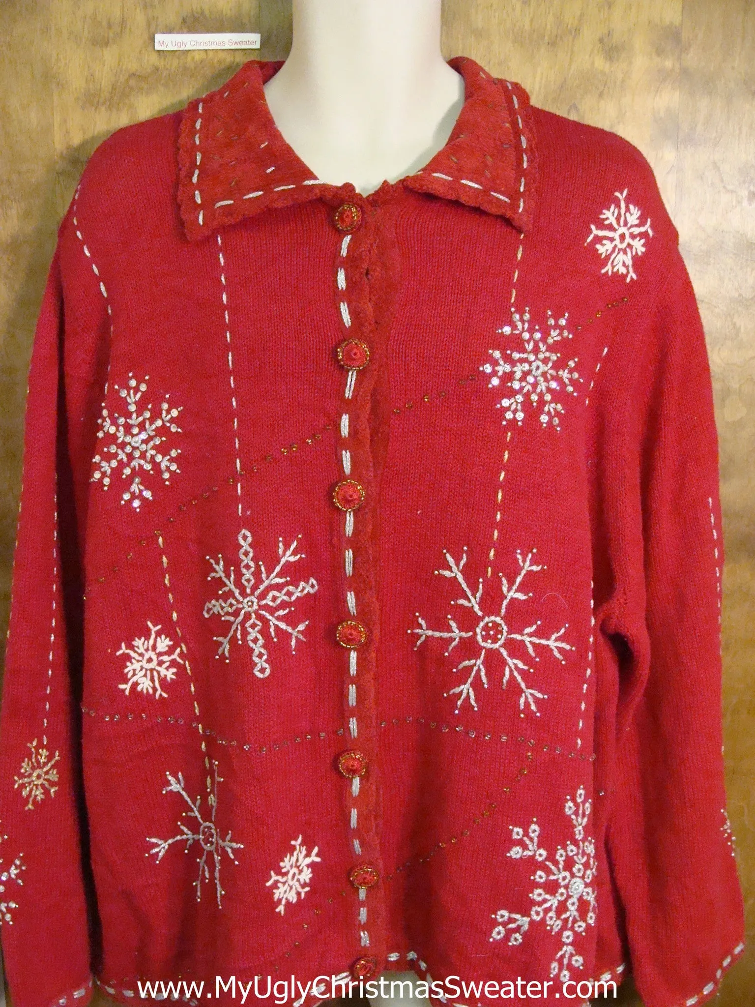 Tacky Snowflakes Ugliest Christmas Sweater XXXL