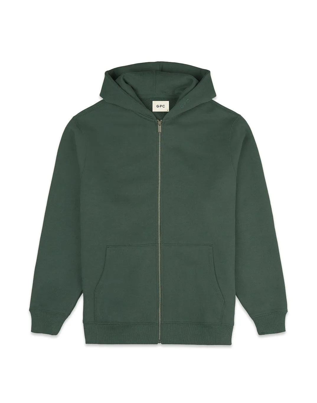 The Oversized Zip Hoodie in Earth Green