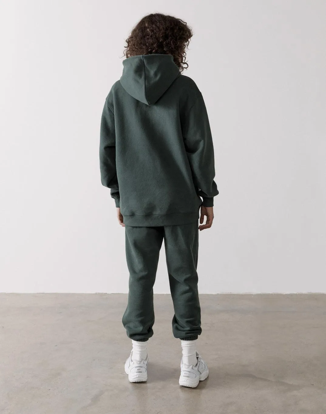 The Oversized Zip Hoodie in Earth Green