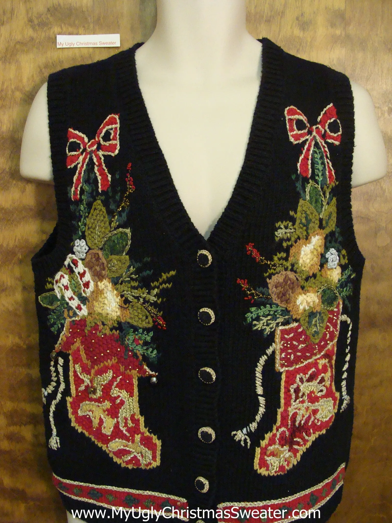 Ugliest Christmas Sweater Vest Horrible Stockings