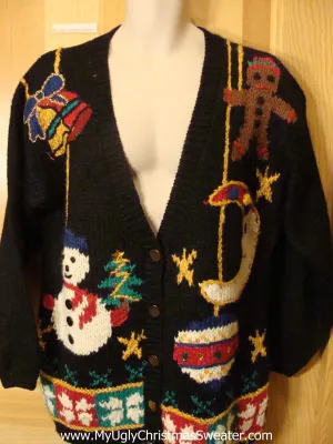 Ugly Christmas Sweater 80s Freaky Quarter Moon