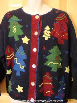 Ugly Christmas Sweater with Huge Colorful Trees