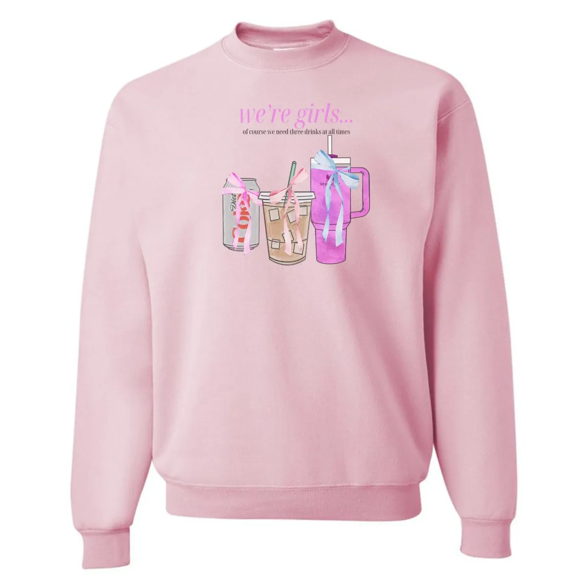 'We're Girls' Bow Drinks Crewneck Sweatshirt