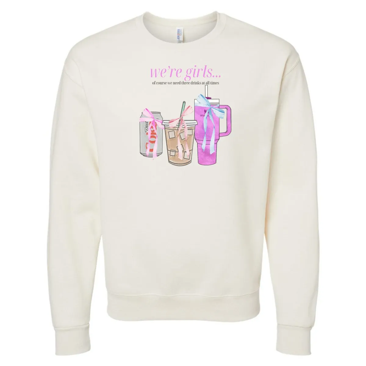 'We're Girls' Bow Drinks Crewneck Sweatshirt