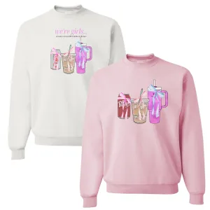 'We're Girls' Bow Drinks Crewneck Sweatshirt