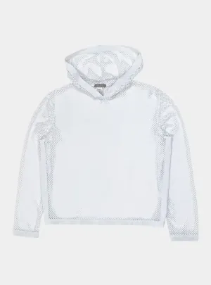 White Daring Net Hoodie