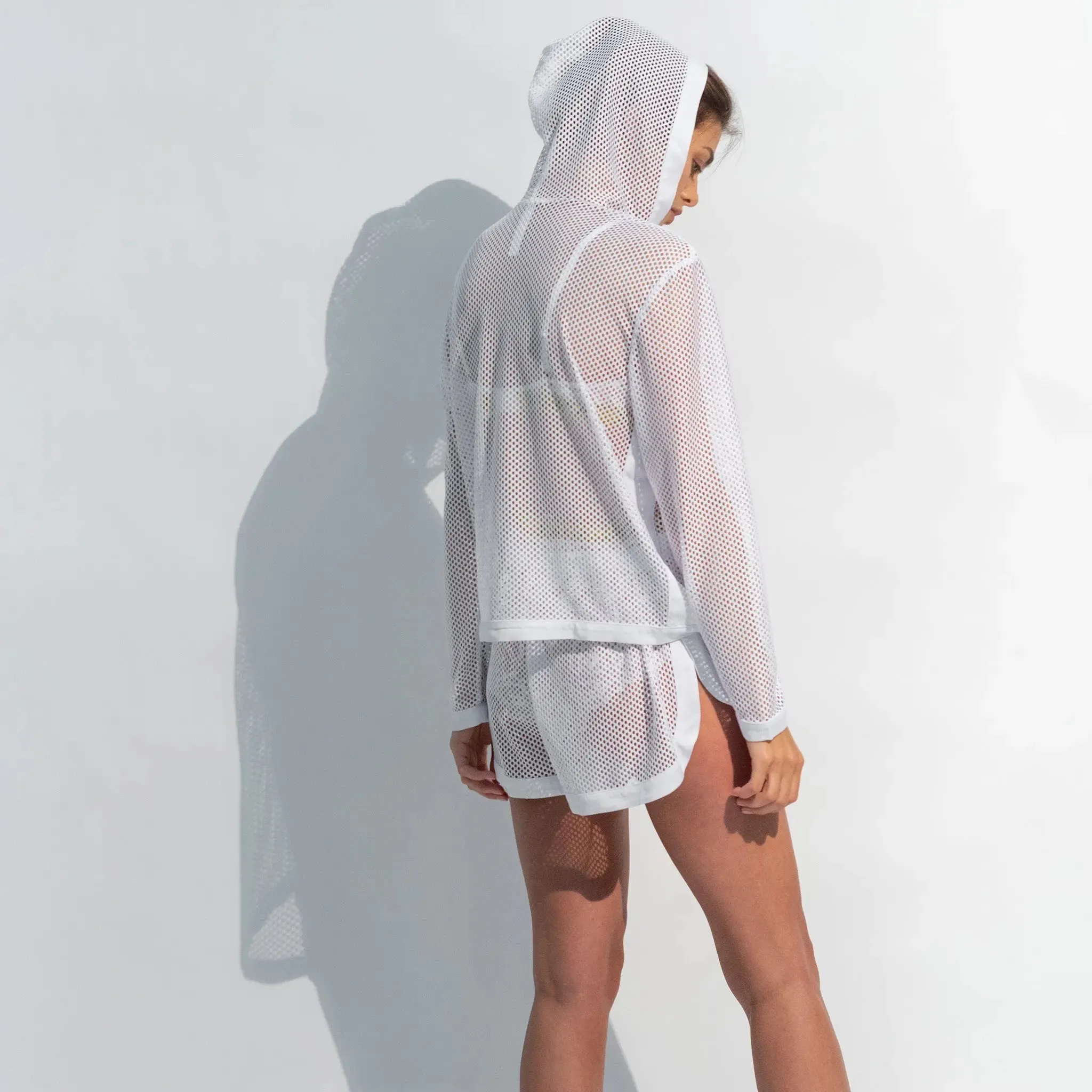 White Daring Net Hoodie